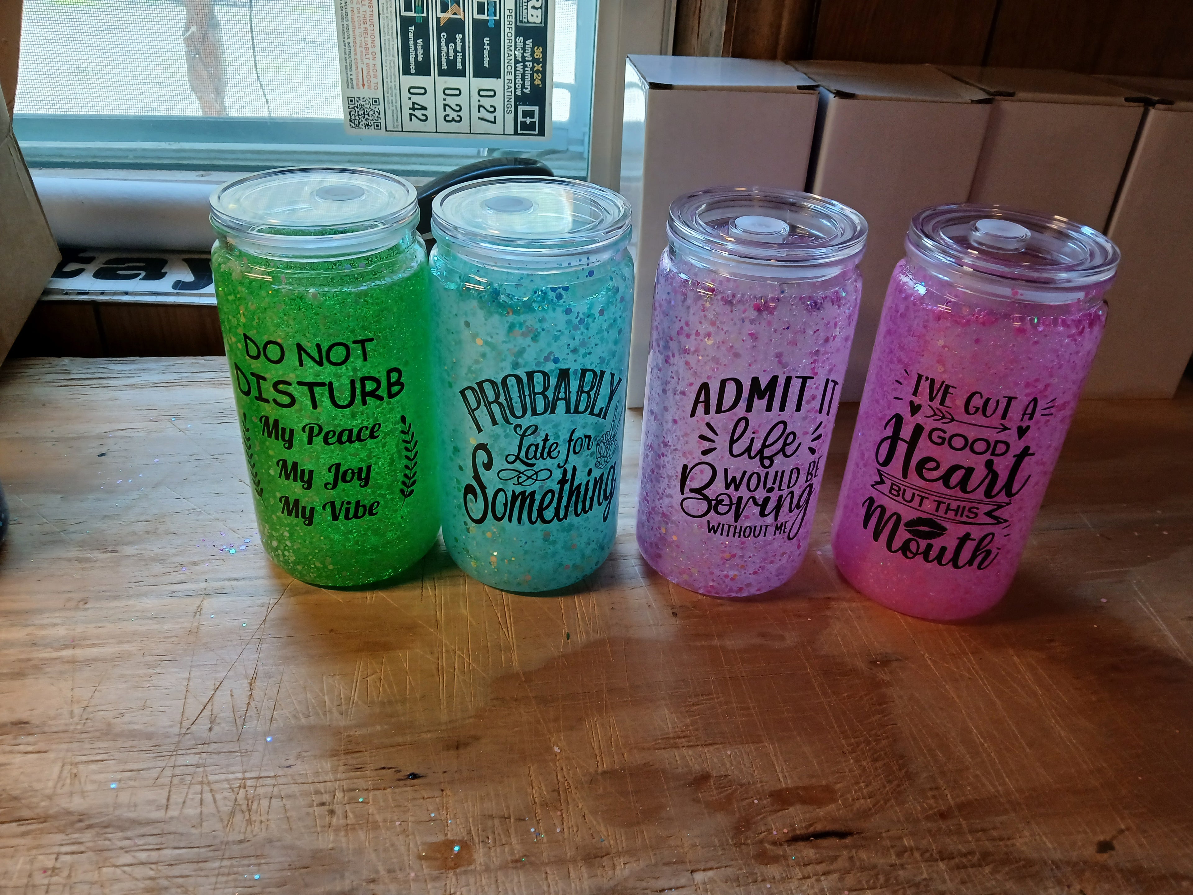 Assorted saying tumblers