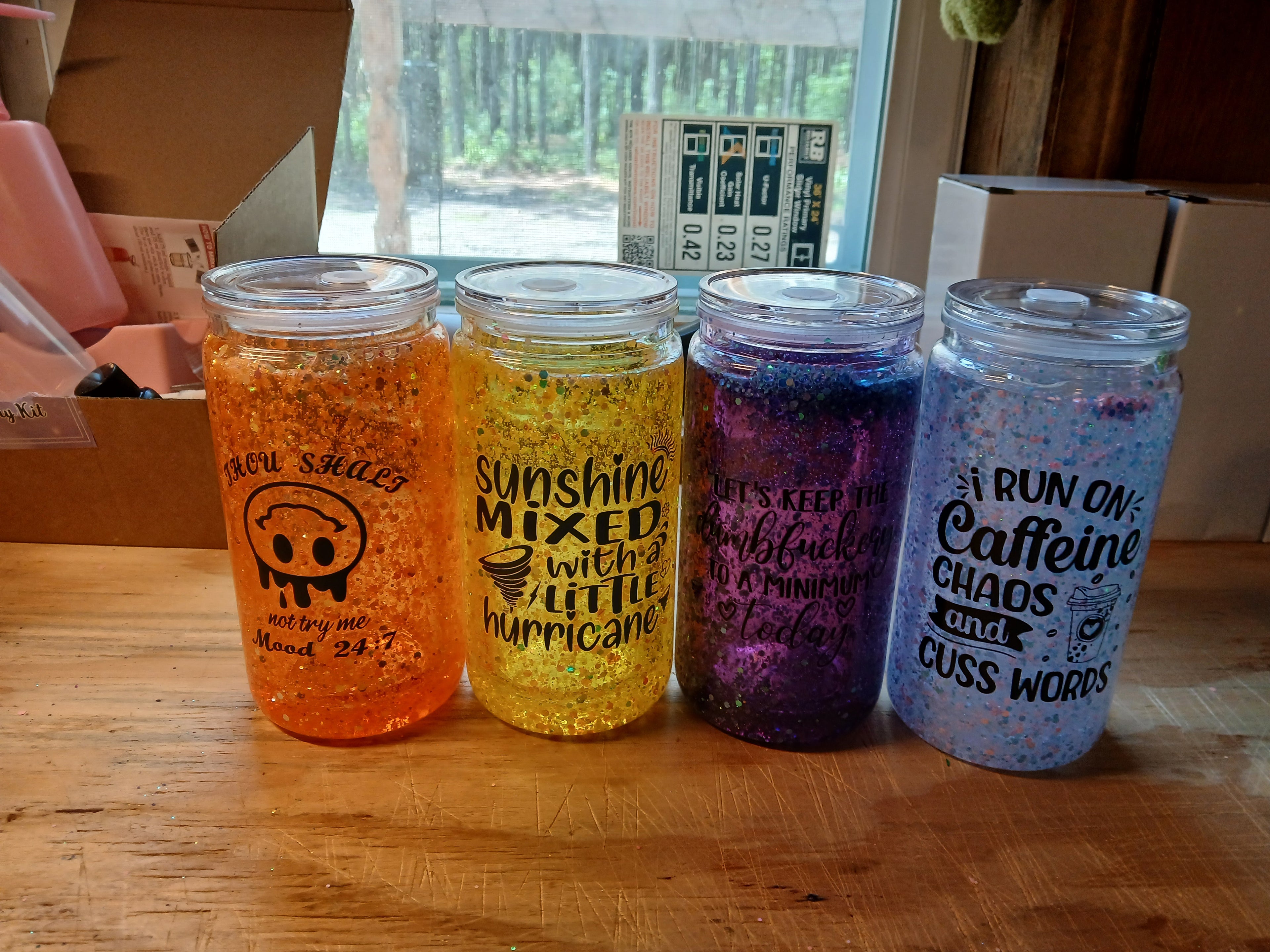 Assorted saying tumblers